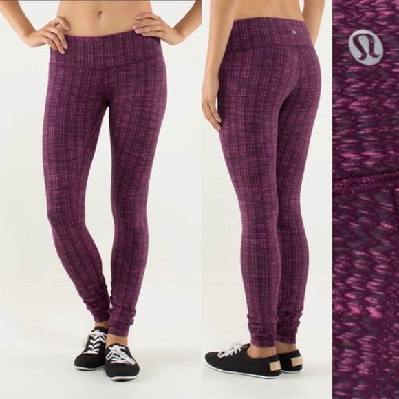 lululemon athletica Pants - Lululemon Wunder Under Pant Textured Ziggy Wee August Glo Raspberry Glo Light 4